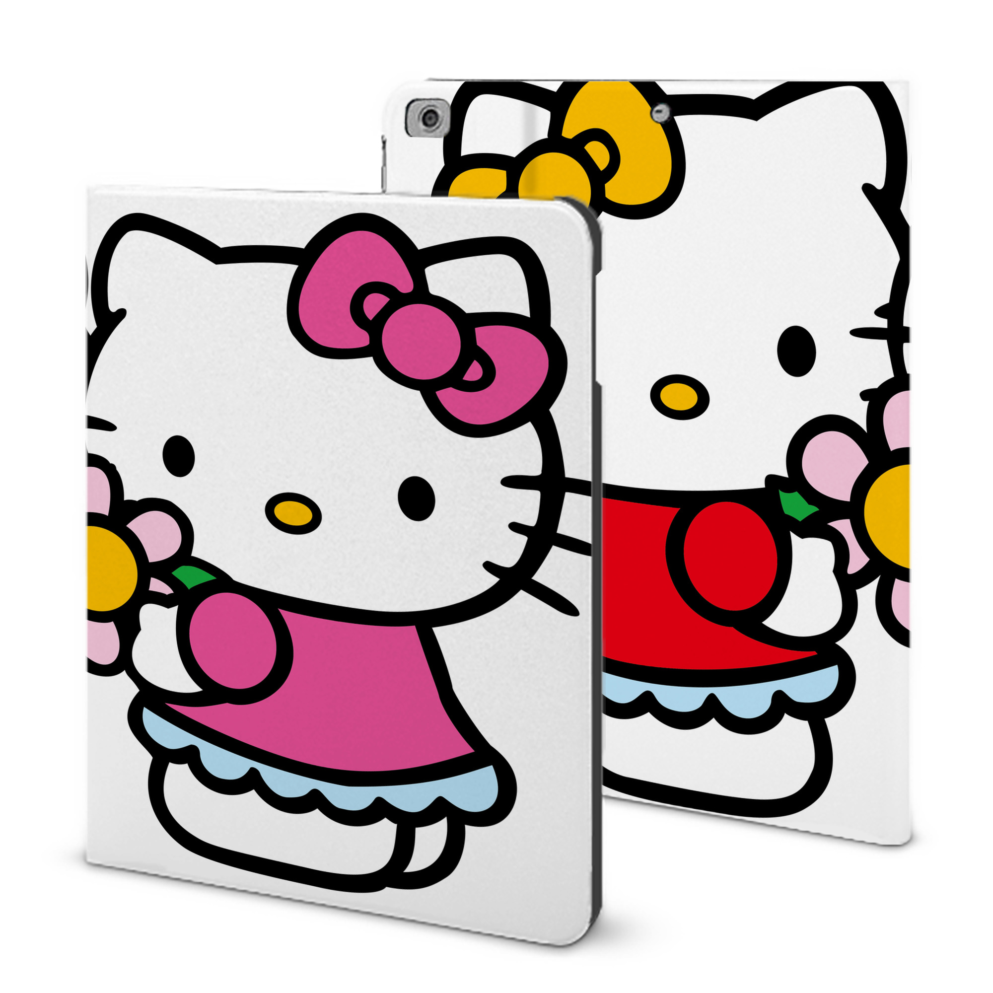 （画像用） Hello Kitty ハローキティ IPad ケース ブック型 PUレザー TPU 耐衝撃 軽量 薄型 ペン収納なし 全面保護 IPad 各モデル対応